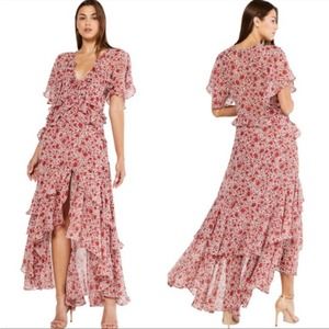 MISA Los Angeles Katarina Dress Maxi Red Size Small